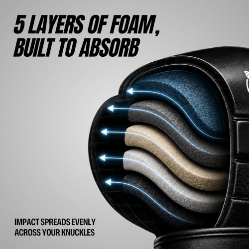 Hayabusa T3 Boxing Gloves - Sparring - color: Black/Gold, size: 16oz