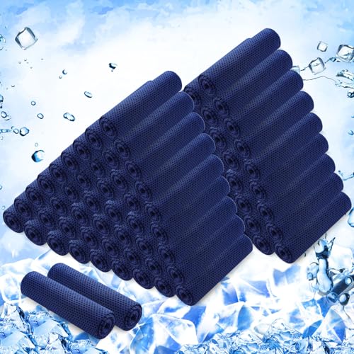 Hosuly 100 Pack Cooling Towels, 40"x12" - color: Dark Blue