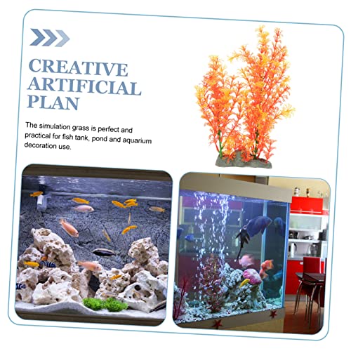 Toddmomy Decorative Aquarium Grass Wear-Resistant Artificial Plant for Fish Tank Decor Delicate Desktop Landscape Ornament Vibrant and Easy-Care Simulation Water Grass Vanilla