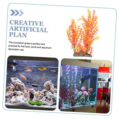 Toddmomy Decorative Aquarium Grass Wear-Resistant Artificial Plant for Fish Tank Decor Delicate Desktop Landscape Ornament Vibrant and Easy-Care Simulation Water Grass Vanilla