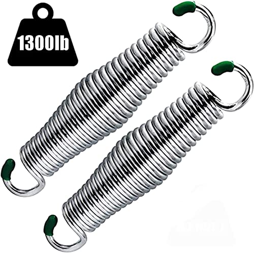 2 PCS Hammock Chair Spring, Premium Porch Swing Springs Hold up to 1300lbs, Heavy-Duty Chrome Springs for Hanging Chairs, Ceiling Mount, Porch Swings, Punching Bag