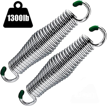 2 PCS Hammock Chair Spring, Premium Porch Swing Springs Hold up to 1300lbs, Heavy-Duty Chrome Springs for Hanging Chairs, Ceiling Mount, Porch Swings, Punching Bag
