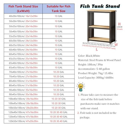 Fish Tank Stand,Extra Large Fish Tank Stand & Reptile Cabinet - Multi-Aquarium Rack for Office, Home & Exhibitions - Commercial Terrarium Table with Anti-Slip Mat & Durable Shelves