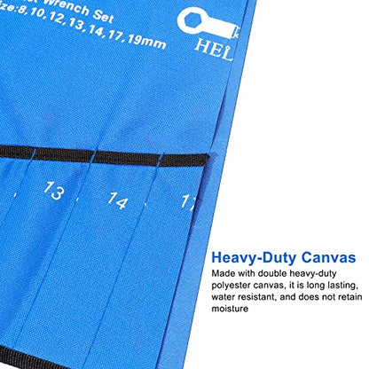 10 Pockets SAE Wrench Tool Roll Up Pouch Utility Heavy Duty Canvas Tool Organizers Bag Blue - style: 10 Pockets SAE