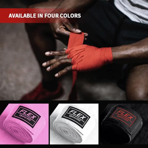 Flex Boxing Hand Wraps - 236 Inch/6M Extra Long for Premium Protection and Ultimate Performance - color: White