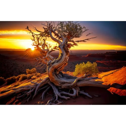 Desert Reptile Habitat Background Dead Tree Sunset Desert Terrarium Background Spectacular Sunset Desert Dead Tree Terrarium Backdrop Tranquil Desert Nature Landscape Aquarium Backdrop 24x12in - color: Root Gold, size: 24(W)x12(H)inches/ 60(W)*30cm(H)