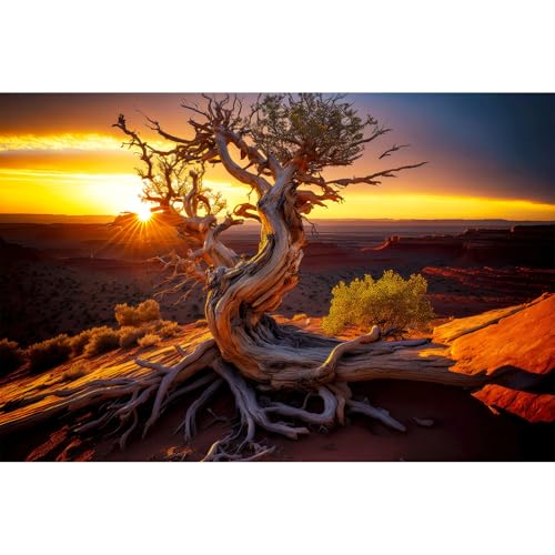 Desert Reptile Habitat Background Dead Tree Sunset Desert Terrarium Background Spectacular Sunset Desert Dead Tree Terrarium Backdrop Tranquil Desert Nature Landscape Aquarium Backdrop 24x12in - color: Root Gold, size: 24(W)x12(H)inches/ 60(W)*30cm(H)