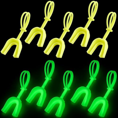 Dunzy 10 Pcs Football Mouth Guard with Strap - color: Glowing Yellow, size: Adult