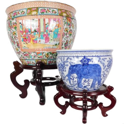 Oriental Rosewood Fish Bowl Stand (7.5" W X 5" H)
