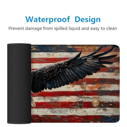 American Flag Gaming Mouse Pad Desk Pad USA Flag XL Mouse Pad Large Mousepad Extended Laptop Keyboard Mat Gaming Desk Pad Mouse Mat Office Computer Keyboard Laptop Home 31.5"x11.8" - color: American Flag_005, size: 11.8" x 31.5"