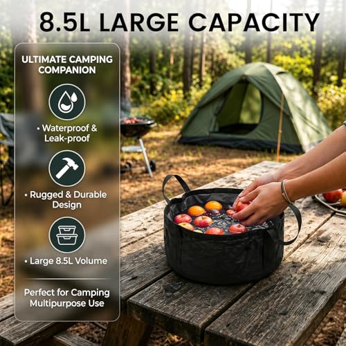 Multiple Foldable Wash Basin Sink Water Bag Portable Mini 8.5L for Footbath Camping Hiking Outdoor Durable Design