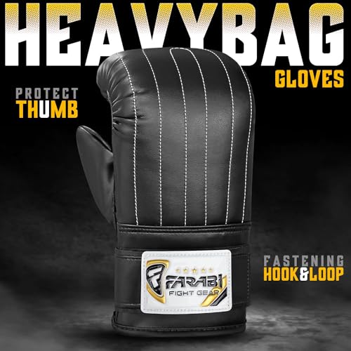 Farabi Sports Punching Bag Gloves - Heavy Bag Gloves for Men and Women Boxing Bag Gloves - Bag Mitts for Sparring, Boxing, MMA, Muay Thai, Kickboxing, Focus Pads and Punching Bag