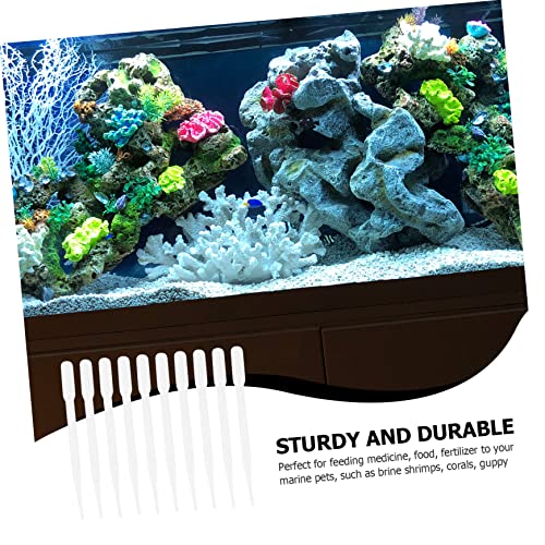 10pcs Fish Tank Feeding Tool Plastic Tubes for Shrimp Corals Guppies Aquarium Feeder Scale for Pet Supplies