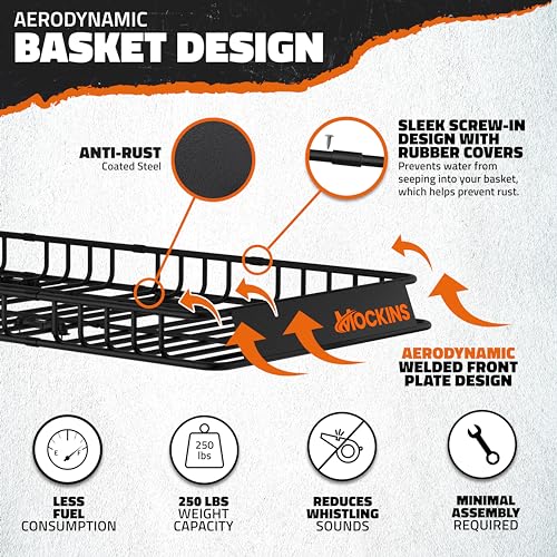 Mockins XL Extendable Roof Rack Cargo Carrier for Top of Vehicle Storage | 84"x39"x6" 250 Lbs Capacity Weatherproof Steel Roof Basket | Heavy Duty Car & SUV Rooftop Cargo Carrier Set w/ Straps & Net - size: Basket: 84"x39"x6"