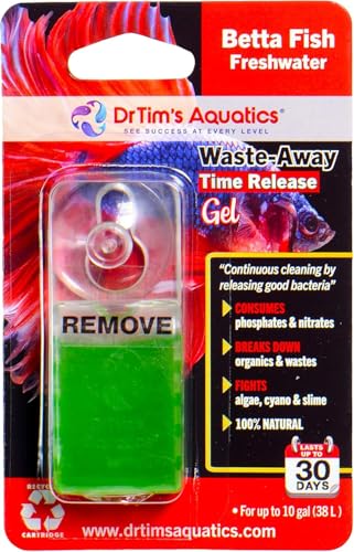 DrTim’s Aquatics Waste-Away Gel Fish Tank Cleaner for Freshwater Aquariums – Unclogs, Cleans, Removes Hidden Fish Food Waste – for Betta Tanks – Small, Single Pack