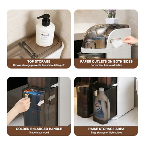 Slim Bathroom Storage Cabinet,Waterproof Narrow Bathroom Drawers,Suitable for Small Spaces,Ideal for Bathrooms, Living Rooms,Toilet,Kitchen or Bedrooms (4-Tiers)