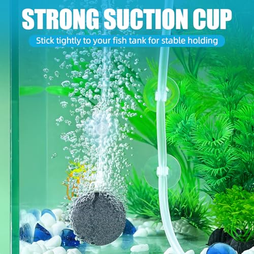 AQUANEAT Aquarium Suction Cups, for Fish Tank Airline Tubing, with Clips 3/16" air Hose Holder, 24pcs (Clear)
