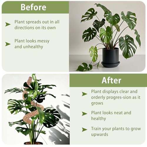 2 Pack Moss Pole, 28 Inch Monstera Plant Support, Moss Poles for Climbing Indoor Plants, Bendable Coco Coir Plant Support Stakes for Potted Plants, Pothos, Philodendron