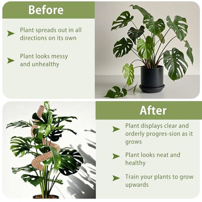 2 Pack Moss Pole, 28 Inch Monstera Plant Support, Moss Poles for Climbing Indoor Plants, Bendable Coco Coir Plant Support Stakes for Potted Plants, Pothos, Philodendron