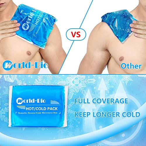 Large Reusable Gel Ice Pack for Injuries for Shoulder, Back(2 Packs) | 12.4'' x 8.3'', Gel Cold Compress for Pain, Injuries,Surgery-Flexible Soft Hot and Cold Packs for back, neck, wrist - style: LARGE 2 PACKS