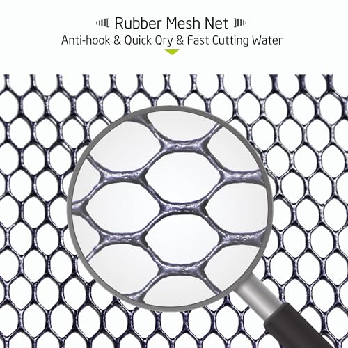 Maykay Carbon Telescopic Fishing Net with Long Handle up-to14ft – Lightweight Rubber Landing Net for High Docks, Piers, Boats, Coastal & Jetty, Collapsible with Carrying Bag