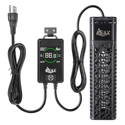 AQQA 1200W Aquarium Heater for 172-227 Gallon, Dual Quartz Submersible Fish Tank Heater with Digital Controller, 59-93°F Adjustable Temp, Dry Burn & Overheat Protection – for Freshwater & Saltwater - size: 1200W for 172 to 227 gallon