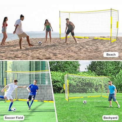 Soccer Goal 12×6 ft /16×7 ft Portable Soccer Goals Net for Backyard - color: 12×6FT Yellow