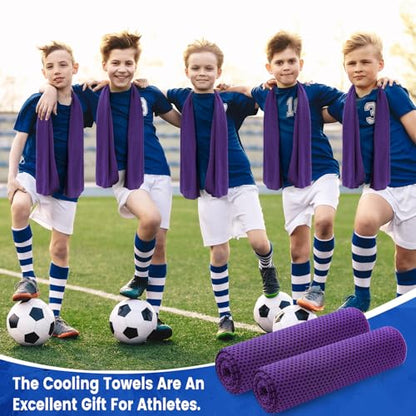 Hosuly 30 Pack Cooling Towels Bulk Microfiber Breathable, Purple - color: Purple