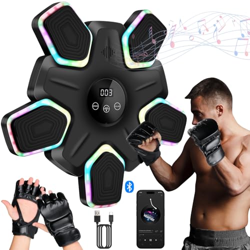 Wall Mounted Music Box Machine - Interactive Maquina de Boxeo Musical Pared | Bluetooth Music Boxing Machine Experience for Home Fitness