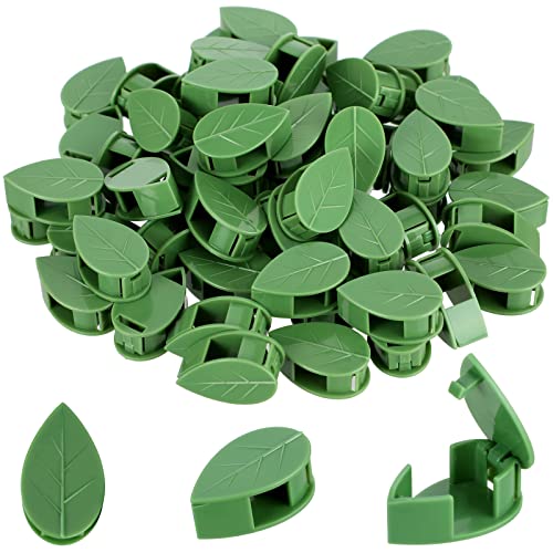 60 Pieces Plant Climbing Wall Fixture Clips with 72 Pieces Acrylic Adhesive Sticker Leaf Fixer Invisible Wall Vines Fixing Clips Hook Plant Vine Traction for Indoor Outdoor Decoration