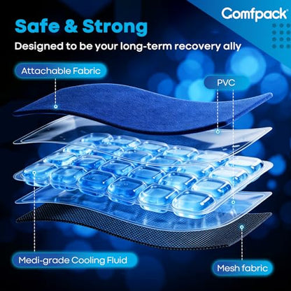 Comfpack 60-Minute Long Lasting Ice Packs for Injuries Reusable,13.4 × 8.6"