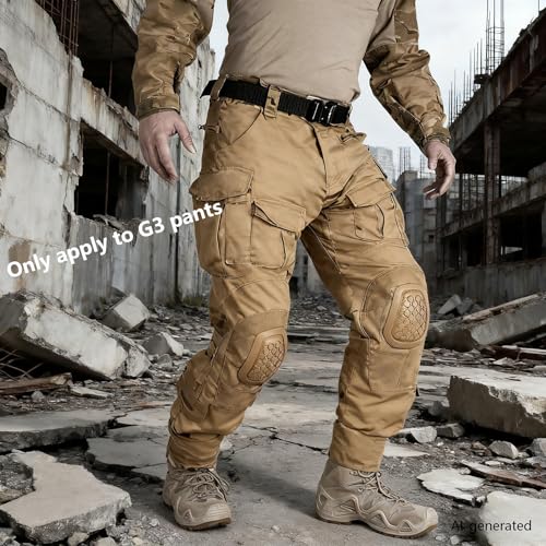 G3 Tactical Knee Pads Khaki | 1 Pair Protective Knee Pads Inserts for Tactical Airsoft Paintball Hunting Combat Military Pants - color: Khaki