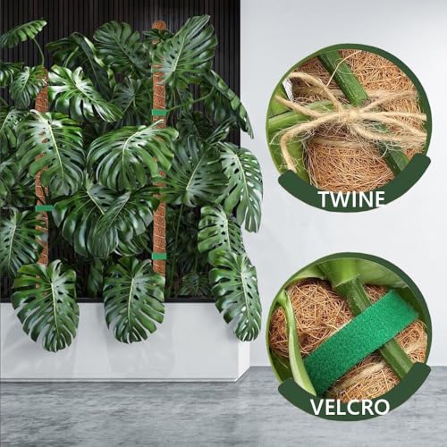 MAFONE Moss Pole, 47 Inch Bendable Moss Pole Plant Support for Monstera for Climbing Plants Indoor, Handmade Coco Coir Plant Pole Sticks Support Stakes