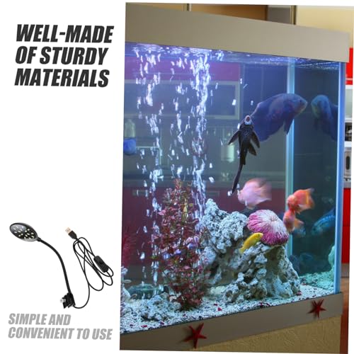 Mikikit Led Aquarium Light Clip Fish Tank Lamp for Aquariums USB Powered for Enhancing Aquatic Plants and Fish Visibility