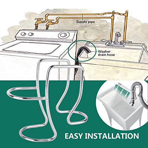Adjustable Washing Machine Washer Drain Hose Holder Hook, Laundry Tub Hose Guide Clip, Universal Utility Sink Hose Clamp, 304 Stainless Steel