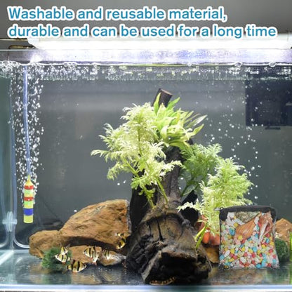 10 PCS Aquarium Filter Media Bags, Mini Aquarium Fine Mesh Bag with Plastic Zipper Reusable Fish Tank Media Mesh Filter Bags for Activated Carbon, Biospheres, Ceramic Rings (4 x 4 inches, Black)