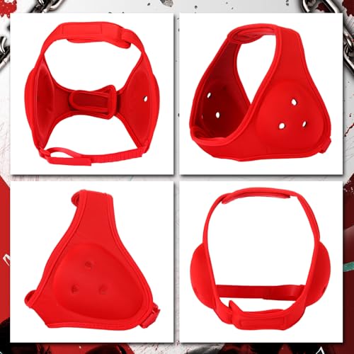 Jerify 3 Pcs Wrestling Headgear for Kids Youth,Soft Adjustable Ear Guard - color: Red