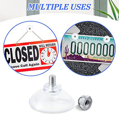 10 Pcs Suction Cups for Glass Window Screw Suction Pads 1.73"/44mm PVC Clear Sucker Pads with Cap Nut M6 Thread for Home Organization Bathroom Window Wall