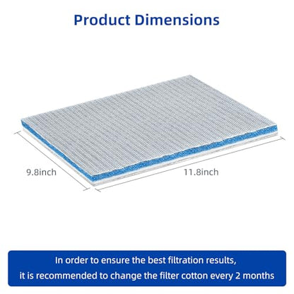 Filtration Aquarium Filter Media, Filter Floss, Sponge, and Pad Offering Efficient Filtration Exceptional Water Permeability Customizable Sizing (Blue)