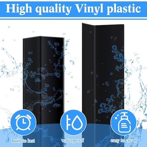 10 Pcs Wall Corner Protector Guards, Vinyl 3/4 x 48 Inches Corner Trim Molding, Avoid Scratching Scuffs, Ease Install and Cleaning for Door Countertop Furniture Cabinet Protection, Black