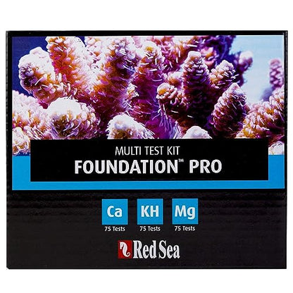Red Sea Reef Foundation Pro Test Kit - Accurate Calcium, Alkalinity & Magnesium Testing for Saltwater Aquariums - 75 Tests, Easy-to-Use