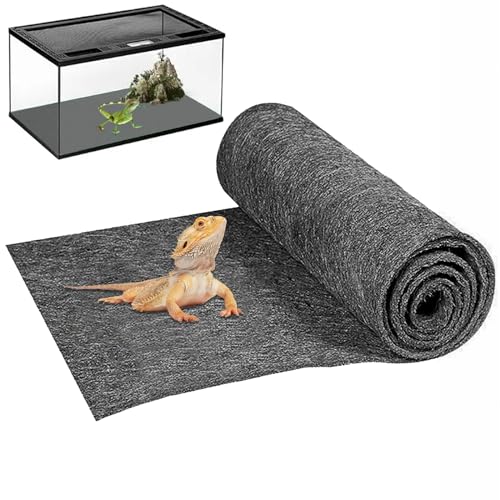 47" x 24" Large Reptile Carpet Terrarium Liner Bedding Reptile Substrate Mat Tank Accessories for Bearded Dragon Snake Lizard Tortoise Leopard Gecko (Grey) - color: Grey