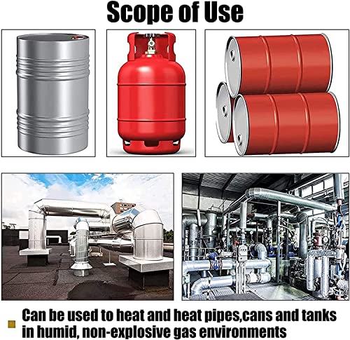 Adjustable Metal Drum Heater, Silicone Pail Heater Pad with 30‑150℃ Thermostat, Flexible Temperature Control for Oil Drums & Liquefied Tanks - Digital Display