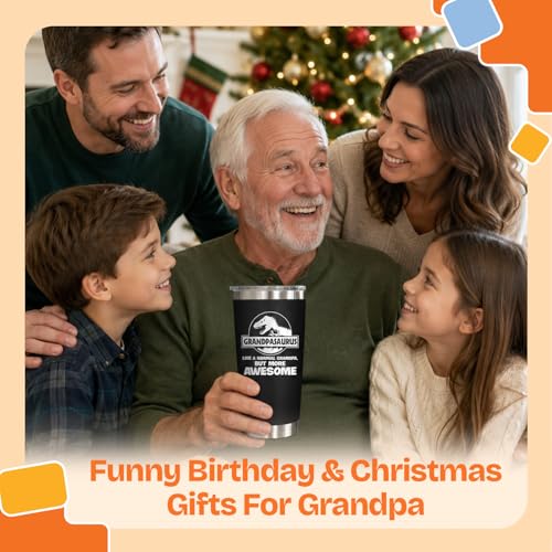 NewEleven Fathers Day Gift For Grandpa From Granddaughter, Grandson - Gift Ideas For Grandfather, New Grampa, Promoted To Grandfather, Grandchildren, Grandkid - 20 Oz Tumbler