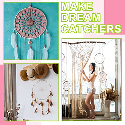 24 Pcs Metal Floral Hoop Macrame Gold Rings Metal Hoops Bulk for Crafts Metal Circle for DIY Wedding Birthday Wreath, Dream Catchers, Wedding Wall Hanging Decor (8 Inch)