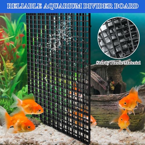 Supkiir 14pcs Aquarium Fish Tank Divider, Plastic Grate Isolation Board Partition, Black Aquarium Filter Bottom Tray Egg Crate Light Diffuser Grid Panel