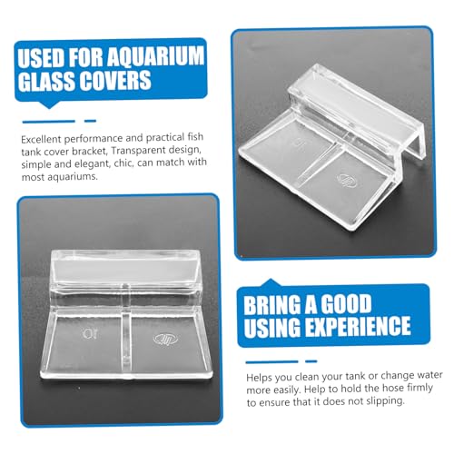 balacoo 16pcs Acrylic Aquarium Cover Holder Brackets for Fish Tank Sturdy Support for Open Aquariums Turtle Tanks and Pet Elegant Transparent Design