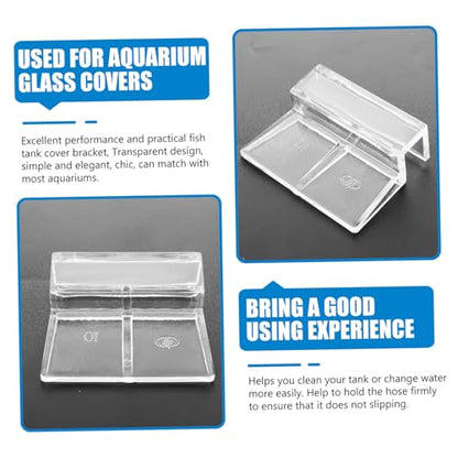 balacoo 16pcs Acrylic Aquarium Cover Holder Brackets for Fish Tank Sturdy Support for Open Aquariums Turtle Tanks and Pet Elegant Transparent Design