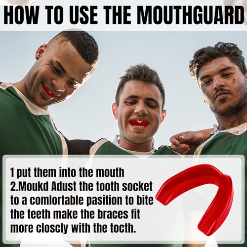 Kathfly 50 Pcs Football Mouth Guards Bulk Sports Mouthpieces - color: Red