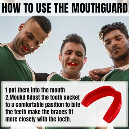Kathfly 50 Pcs Football Mouth Guards Bulk Sports Mouthpieces - color: Red